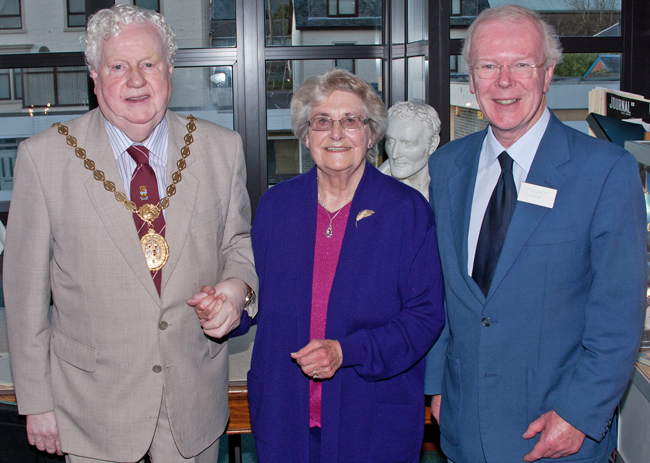 Provost Billy Petrie, Mrs Betty Humphrey and Stewart Noble. Heritage-room-4-01.05.12-w